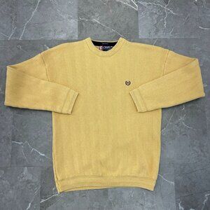 Vintage Chaps Knit Sweater Mens Large Ralph Lauren Hand Framed Harringbone Crew